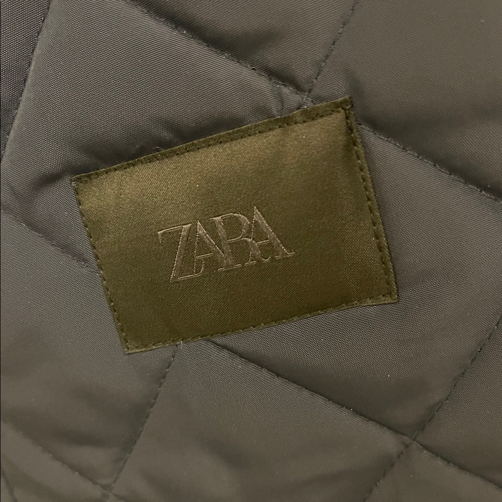 Zara Navy Blue Quilted Puffer Jacket - Picture 4 of 7